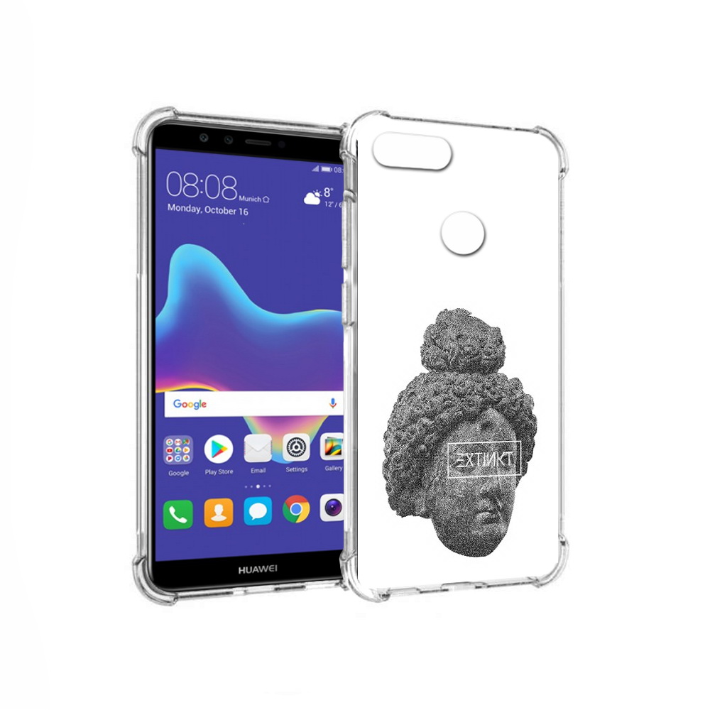 

Чехол MyPads Tocco для Huawei Enjoy 8 Plus каменное лицо девушки (PT108787.33.383), Прозрачный, Tocco