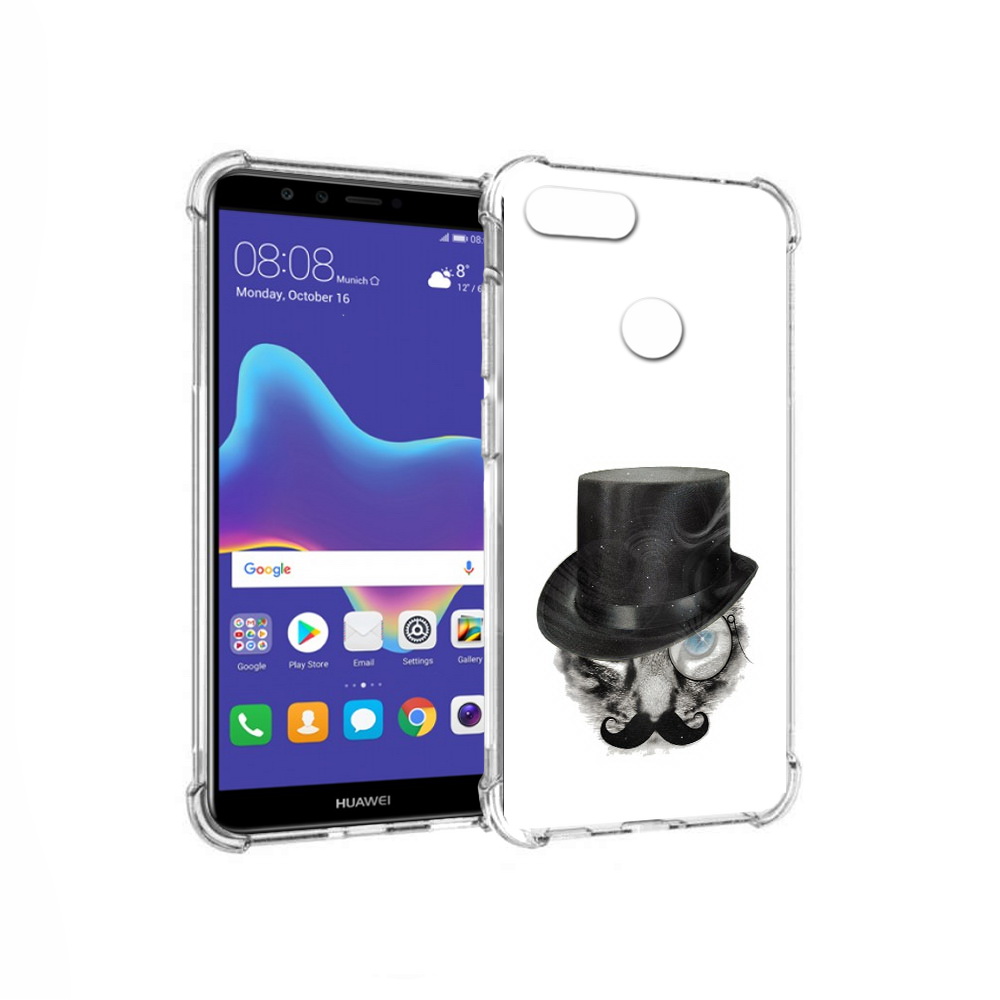 

Чехол MyPads Tocco для Huawei Enjoy 8 Plus интелегентный кот (PT108787.33.378), Прозрачный, Tocco