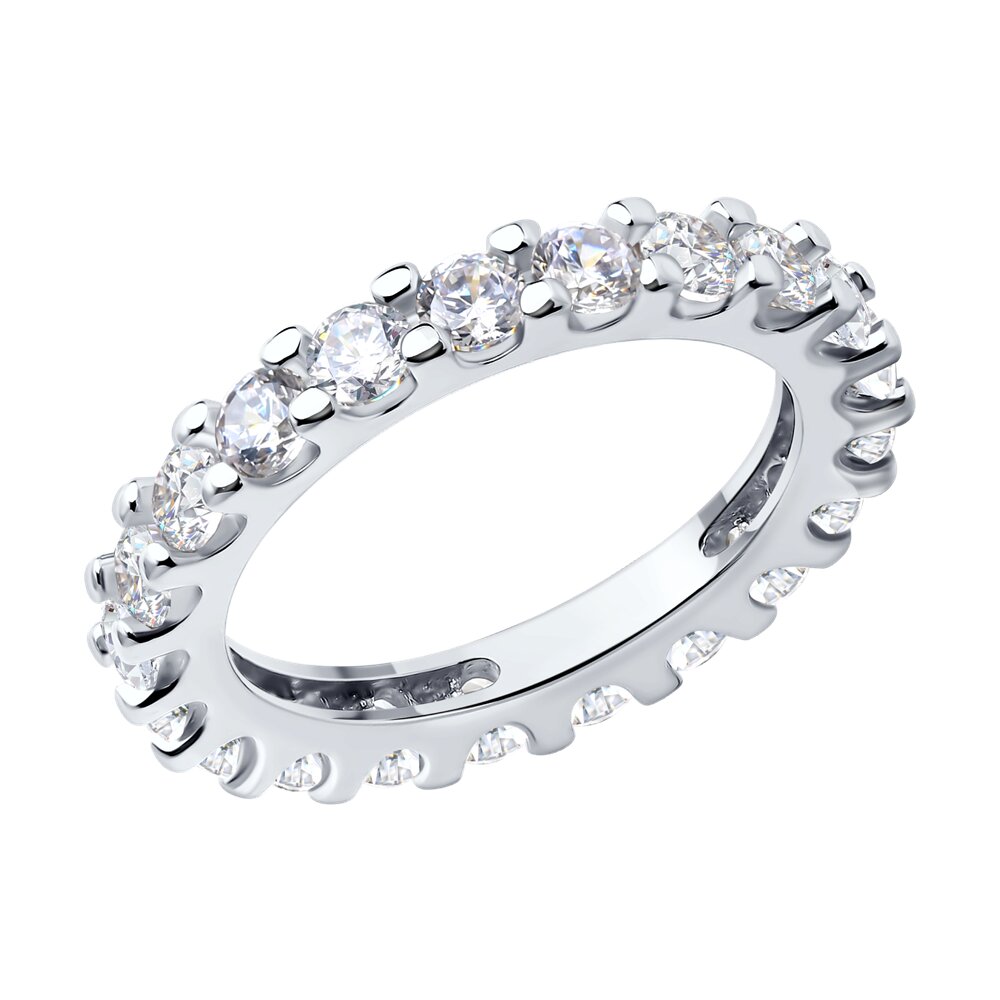 Кольцо из серебра с фианитом SOKOLOV 94013662 р. 19