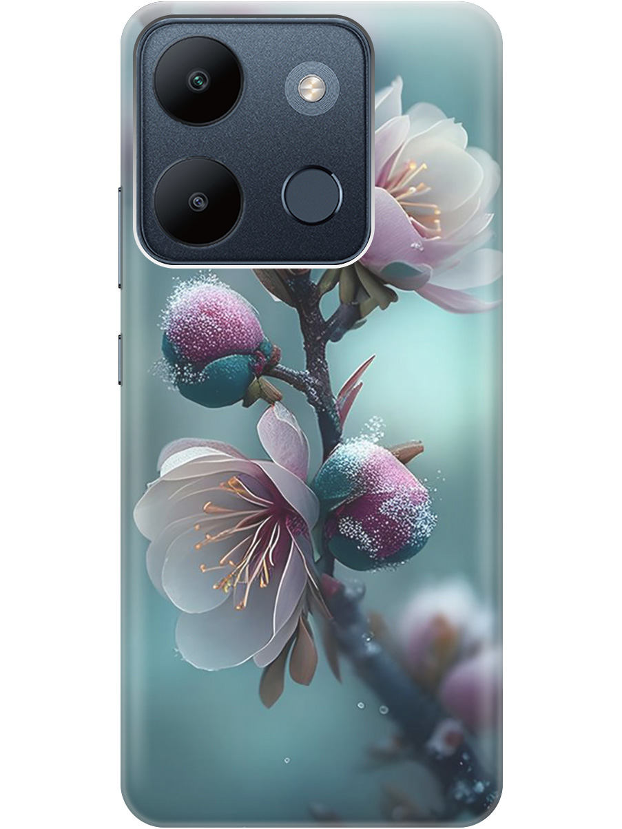 

Чехол на Infinix Smart 7 / Tecno Spark Go 2023 / Pop 7 / Pop 7 Pro "Распускающиеся бутоны", Белый;голубой, 20000956