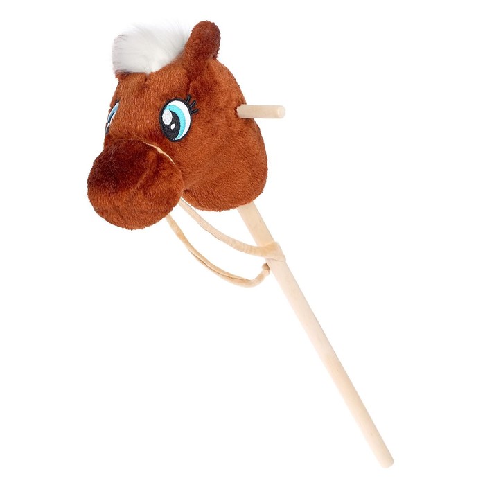 фото Мягкая игрушка zabiaka конь-скакун на палке, коричневый забияка