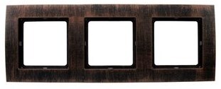 

Рамка д/розеток и выкл Palazzo Vintage 3-я горизонтальная медь патина 26547 4, Коричневый