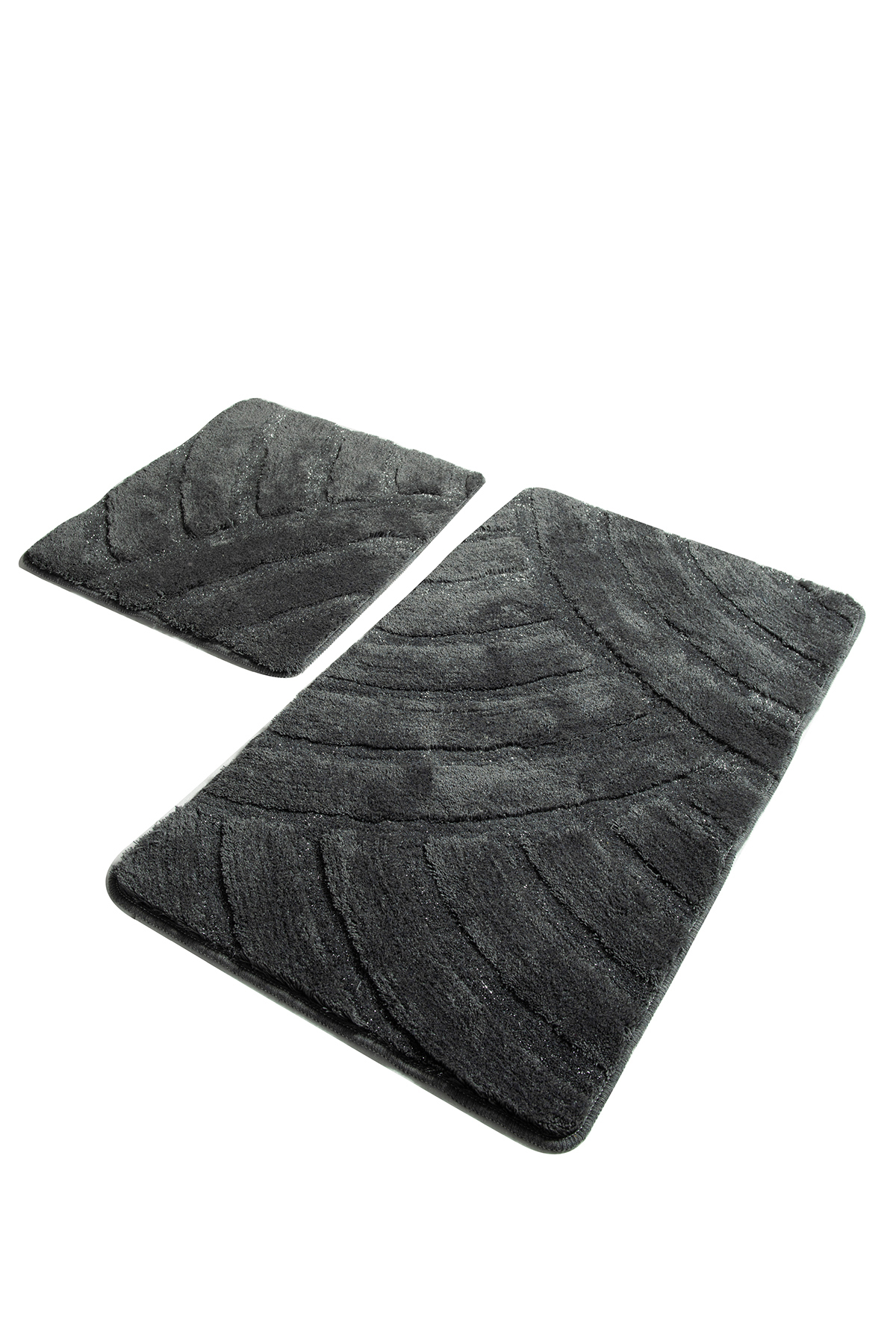 фото Набор ковриков для ванной (2шт): 60x100, 50x60 см; chilai home, серый, ворс