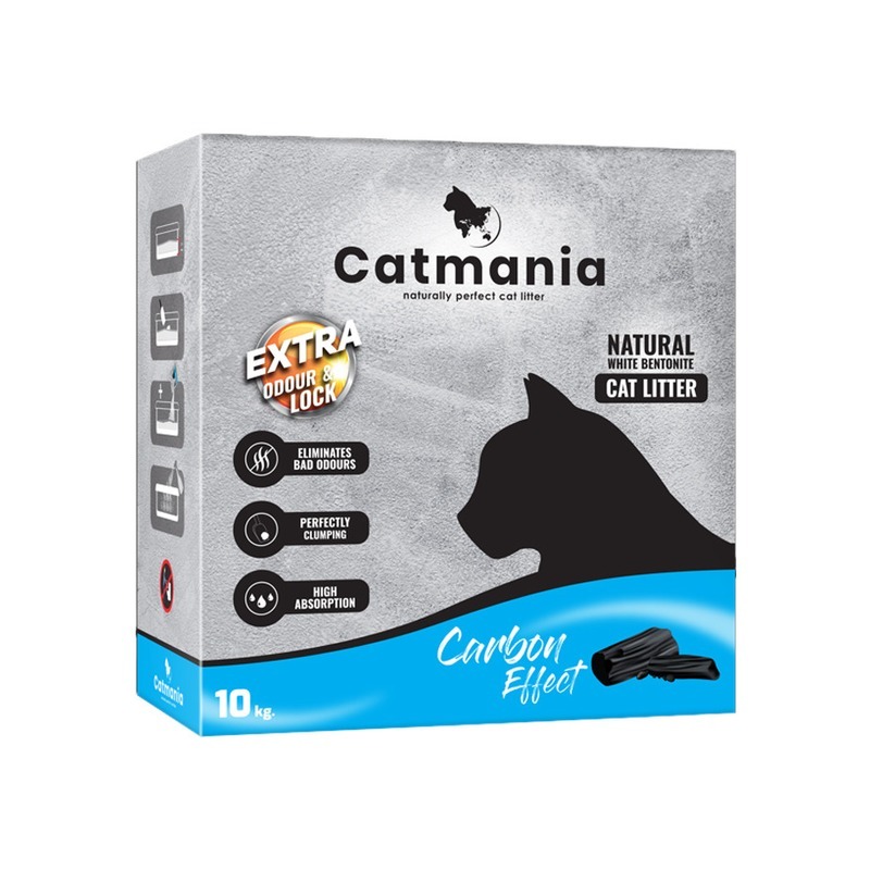 Комкующийся наполнитель Catmania Carbon Effect бентонитовый с активированным углем, 10кг