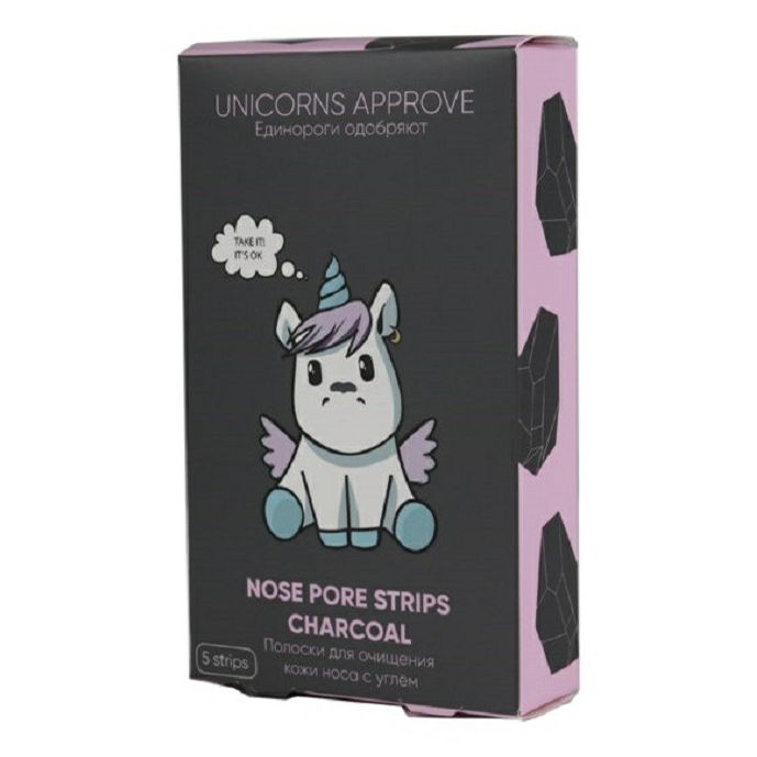 Полоски для носа Unicorns Approve с углем очищающие 7 г