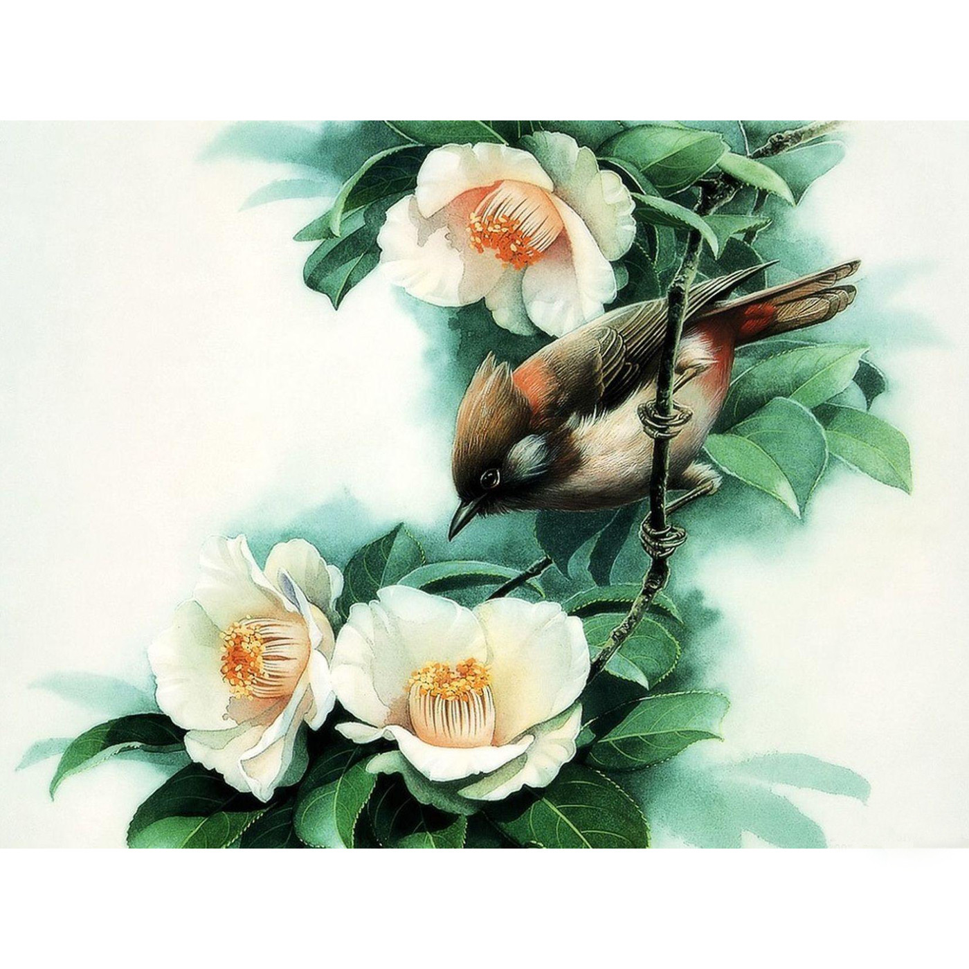 Картина мозаикой Molly Птица на ветке KM0937, 16 цветов, 15х20 см