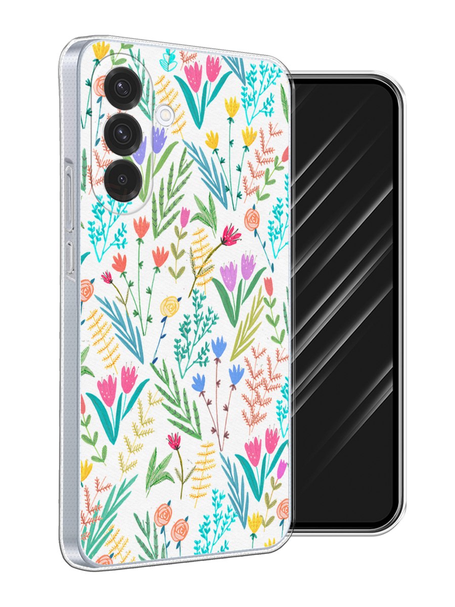 

Чехол Awog на Samsung Galaxy A36 5G "Полевые цветы рисунок", Белый;зеленый, 2110650-1