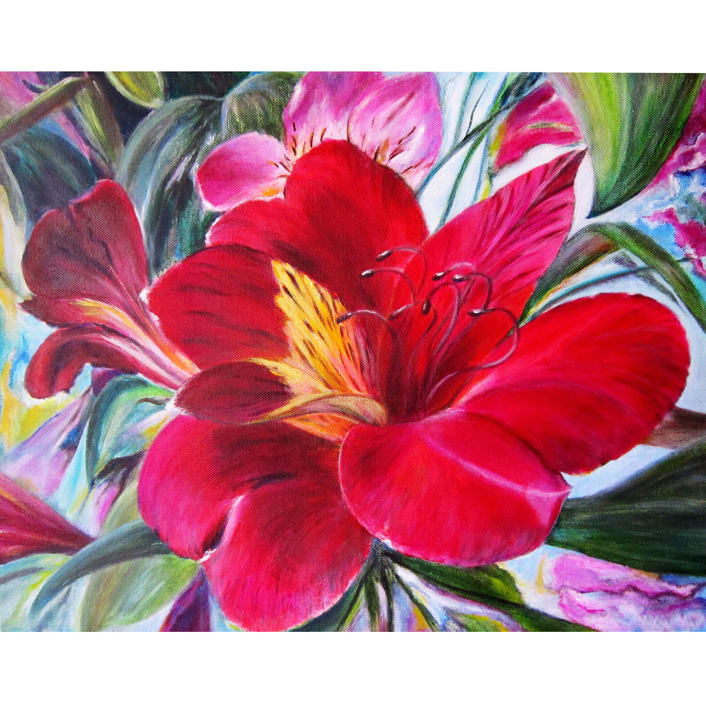 Картина мозаикой Molly Перуанская лилия KM0931, 13 цветов, 15х20 см