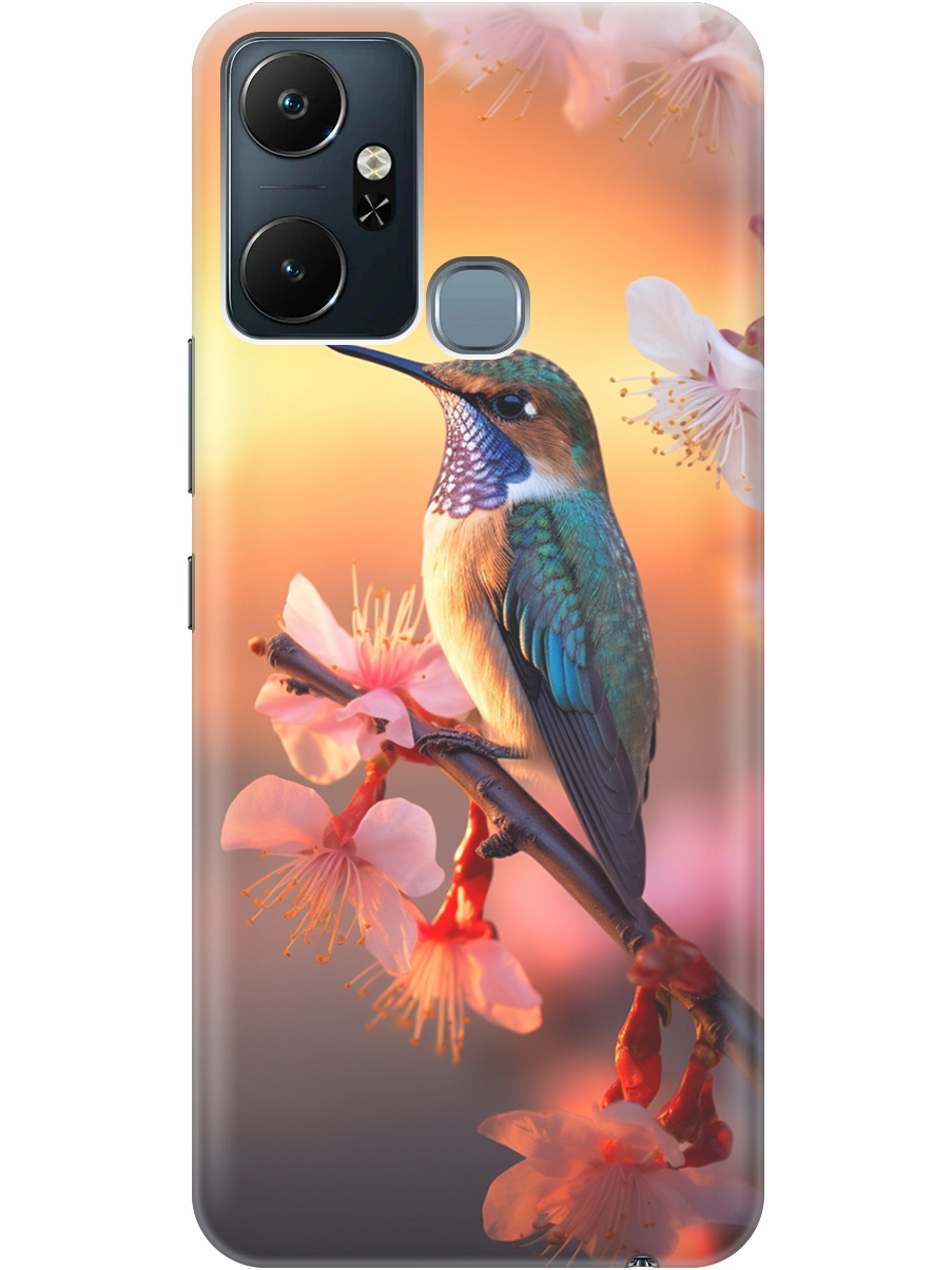 

Силиконовый чехол на Infinix Smart 6 Plus с рисунком "Птичка и закат", Желтый;красный, 20000390