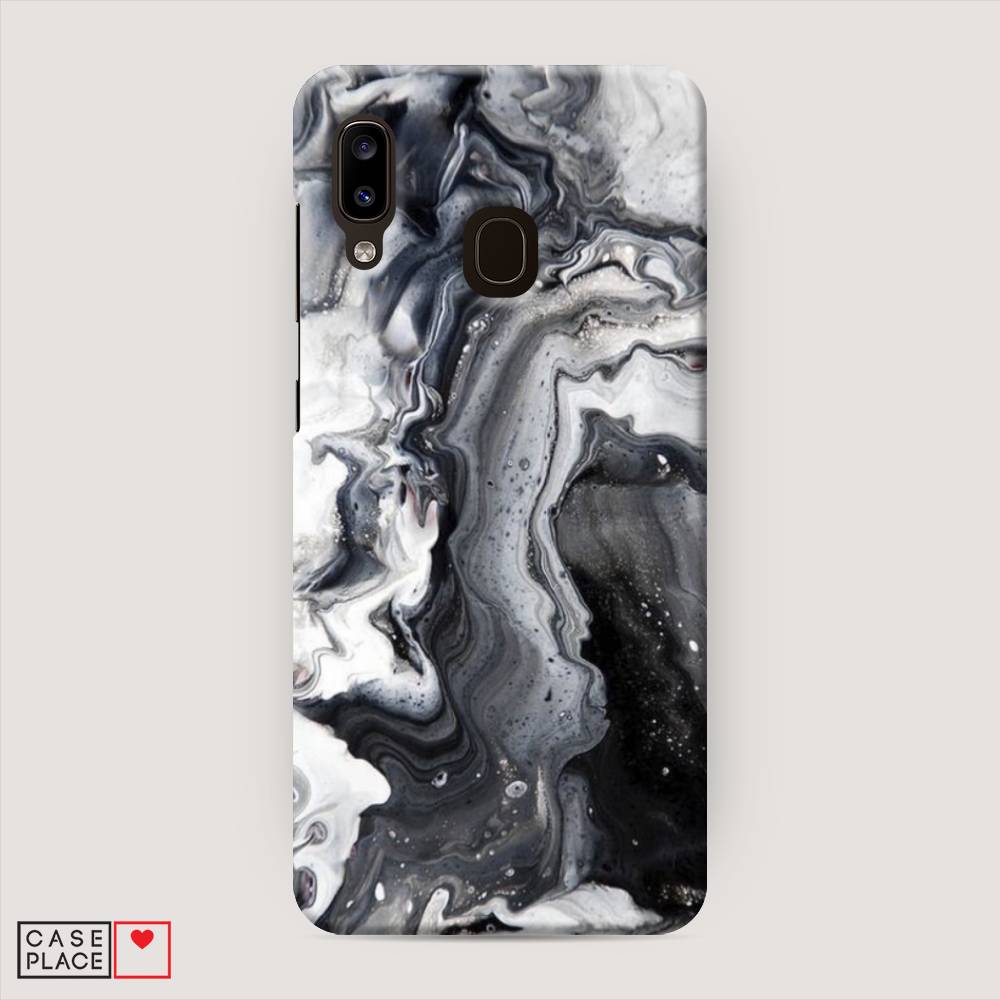 

Пластиковый чехол "Бело-черные сложные полосы" на Samsung Galaxy A30, 27520-2