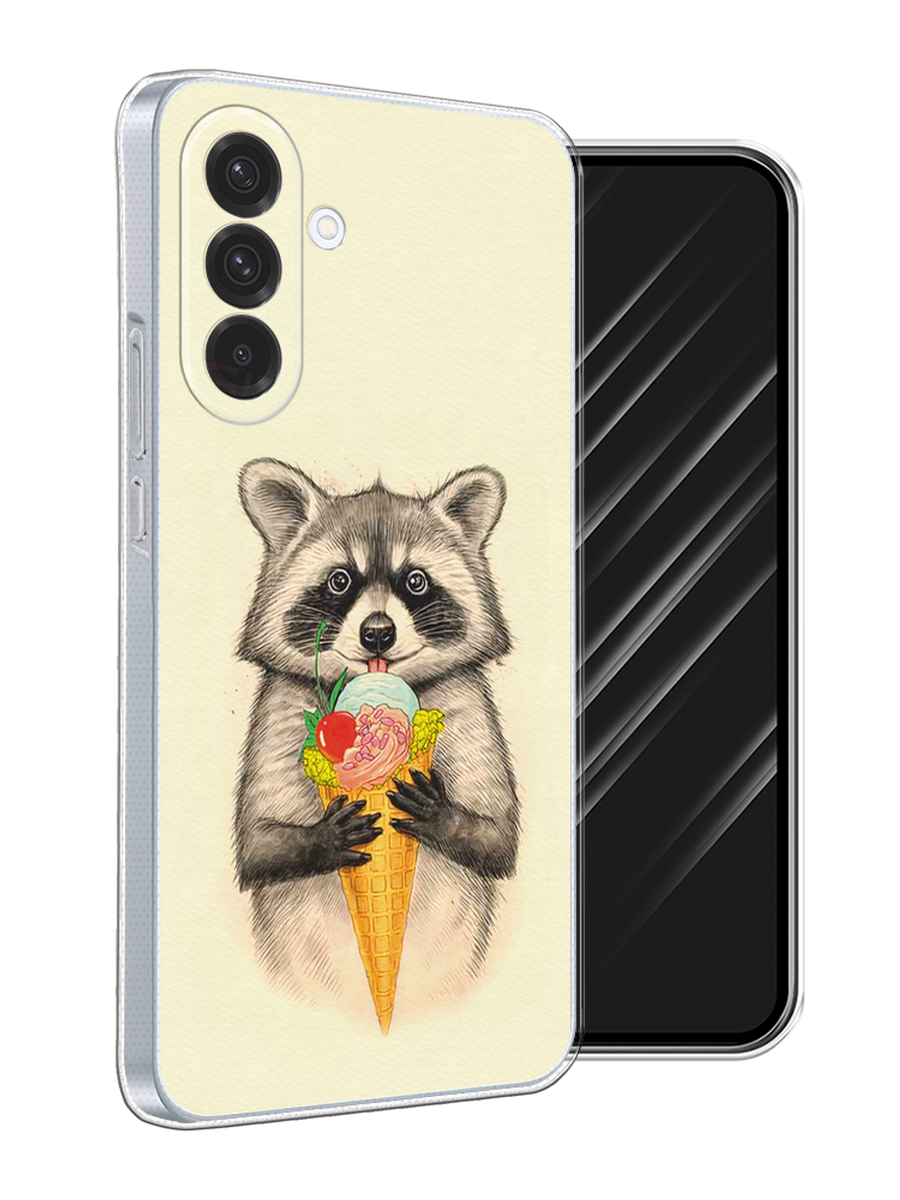 

Чехол Awog на Samsung Galaxy A36 5G "Енот с мороженым", Бежевый;серый, 2110650-1