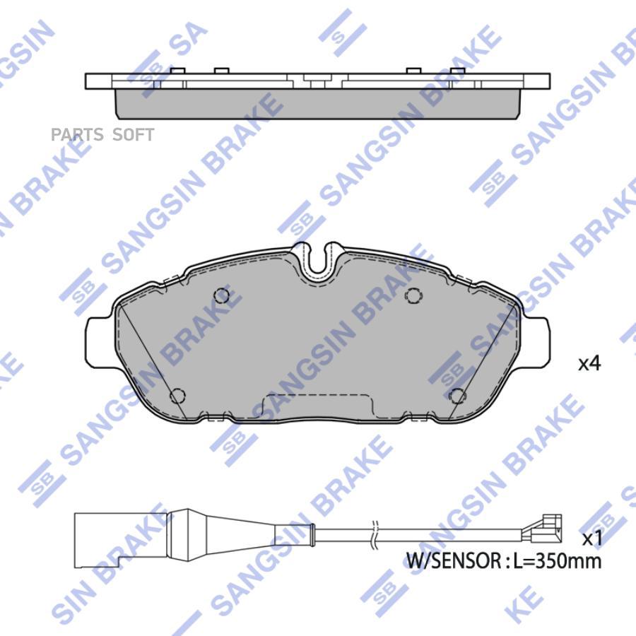 

Колодки тормозные FORD TRANSIT 350 20 перед. 1шт