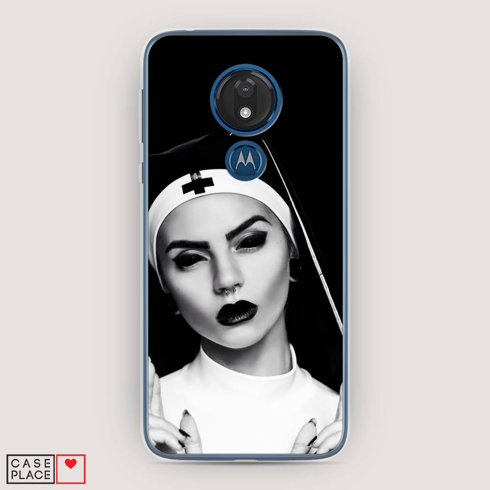 

Чехол Awog на Motorola Moto G7 / Моторола Мото G7 "Черная монашка", Разноцветный, 241150-9