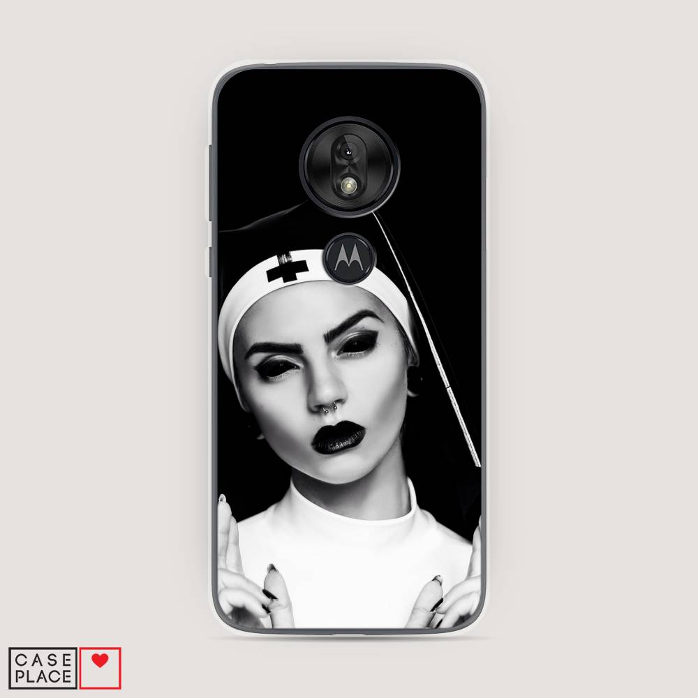 

Чехол Awog на Motorola Moto G7 Play / Моторола Мото G7 Play "Черная монашка", Разноцветный, 241250-9