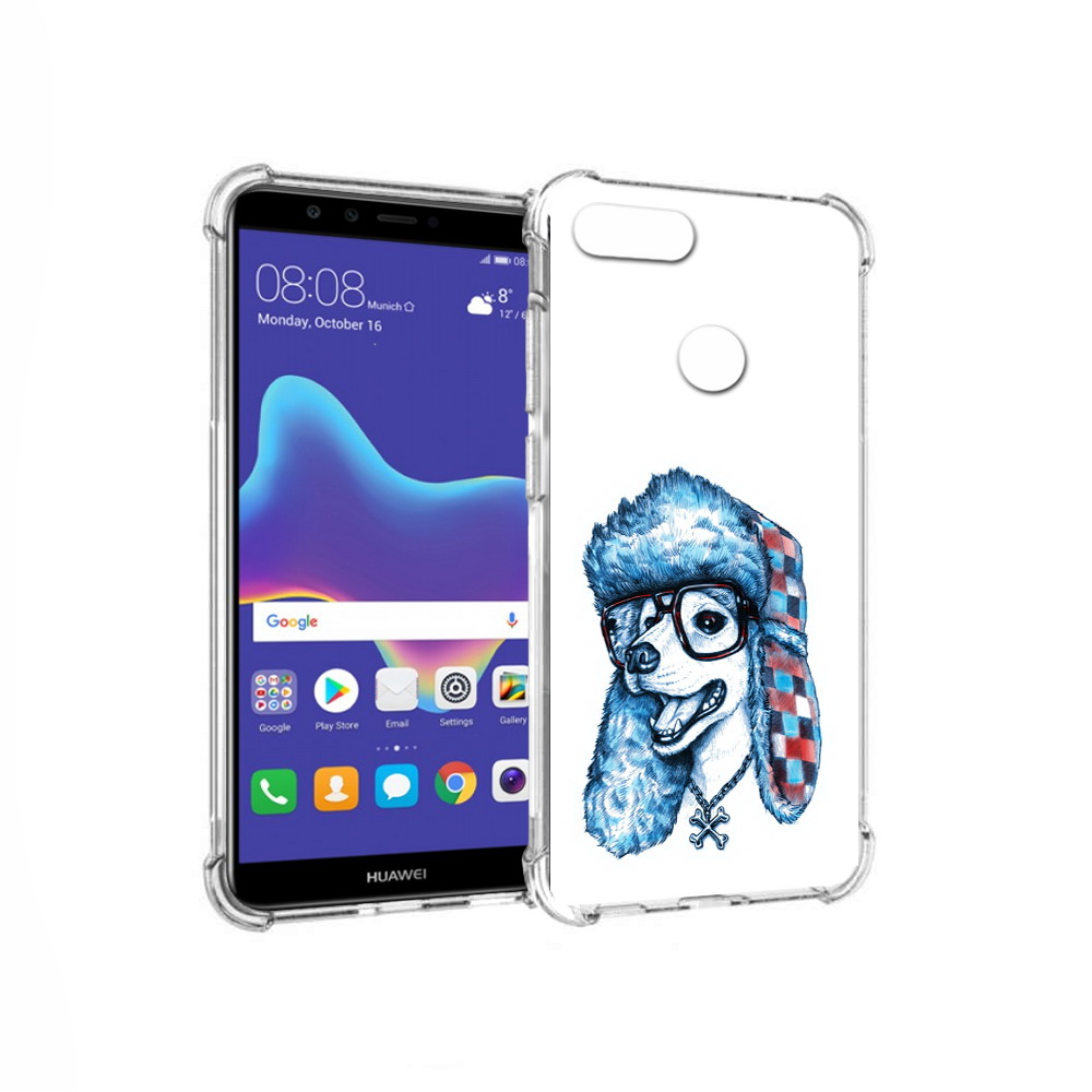 

Чехол MyPads Tocco для Huawei Enjoy 8 Plus зимний пес (PT108787.33.362), Прозрачный, Tocco