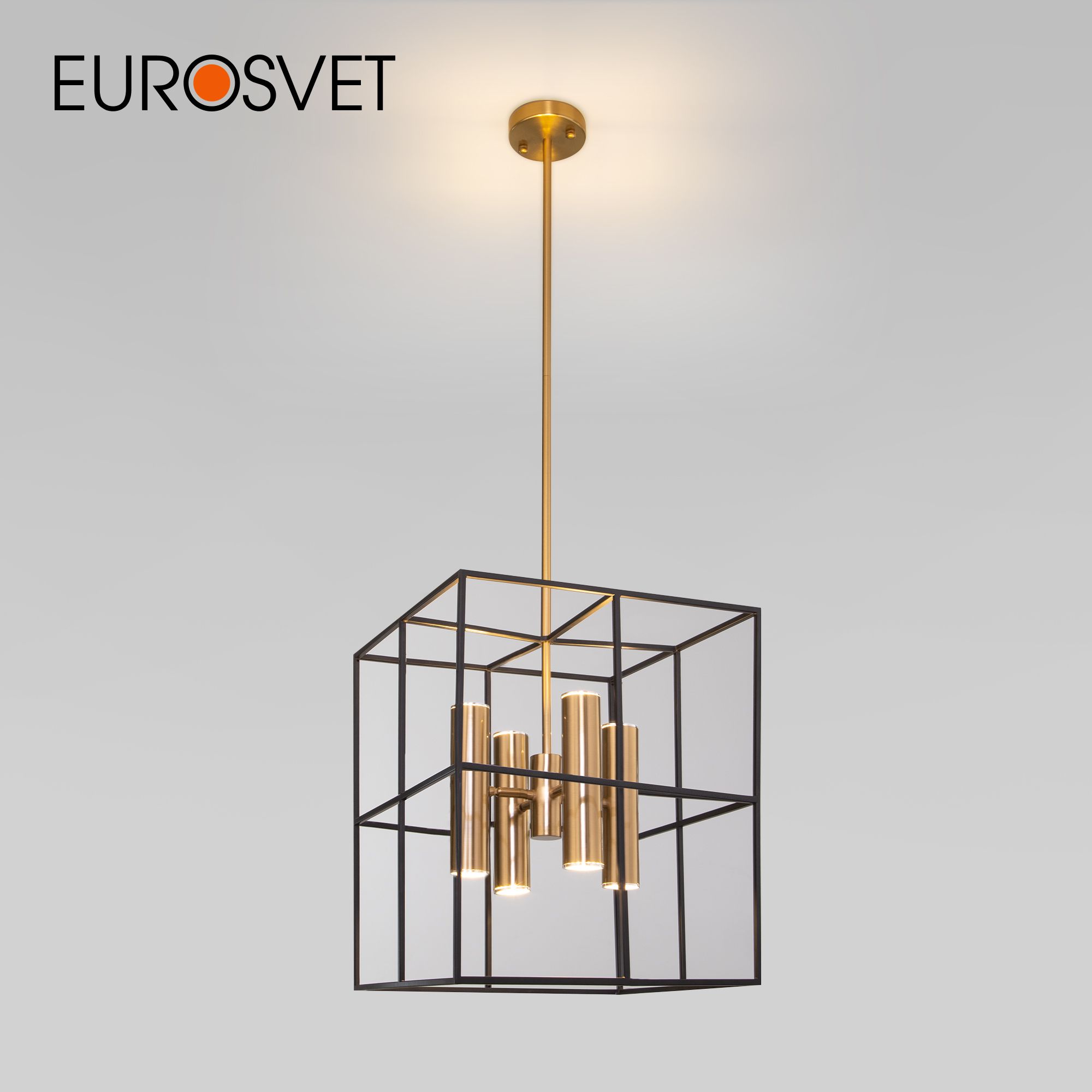 

Потолочный светильник Eurosvet Adamson 70142/8 латунь с металл. плафонами лофт GU10