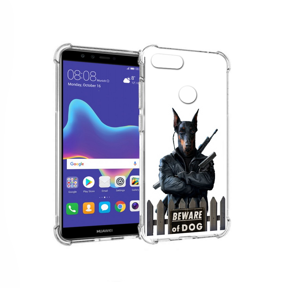 

Чехол MyPads Tocco для Huawei Enjoy 8 Plus доберман (PT108787.33.332), Прозрачный, Tocco