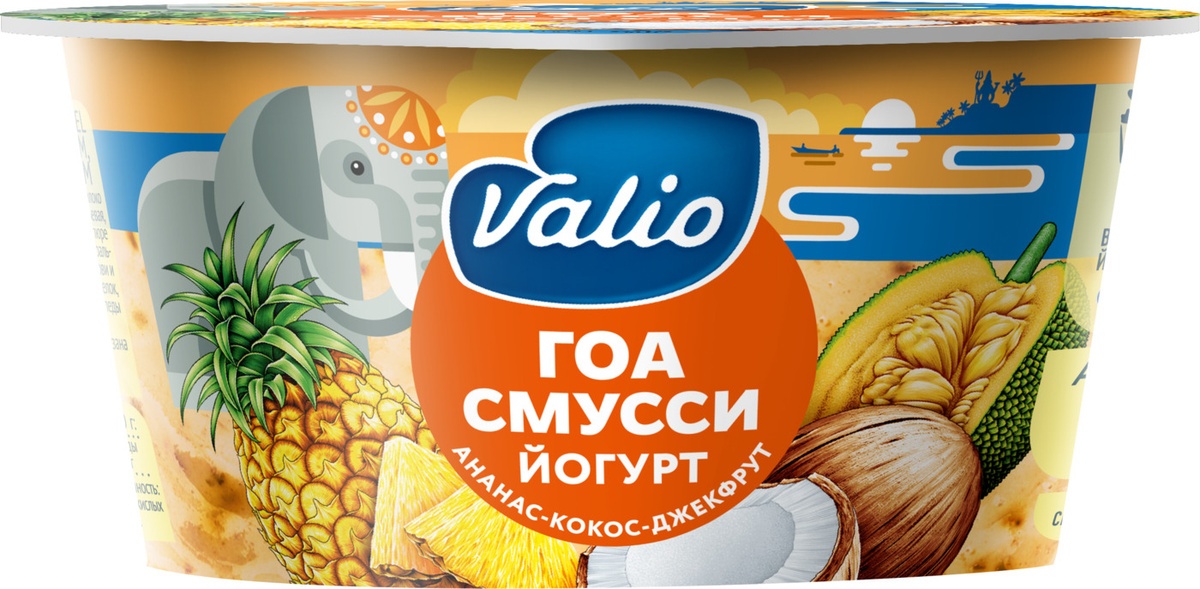 

Йогурт Valio Гоа смусси ананас-кокос-джекфрут 3,4% 140 г