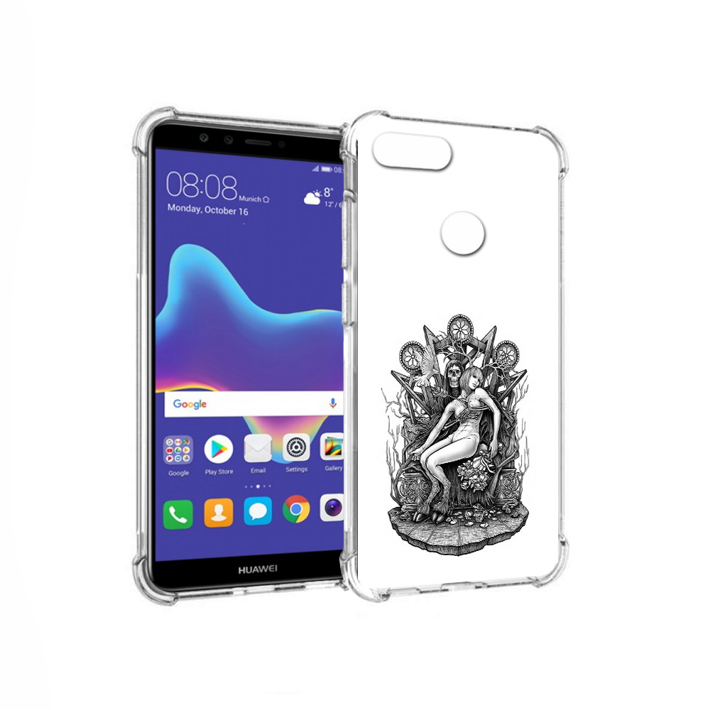 

Чехол MyPads Tocco для Huawei Enjoy 8 Plus девушка на троне (PT108787.33.309), Прозрачный, Tocco