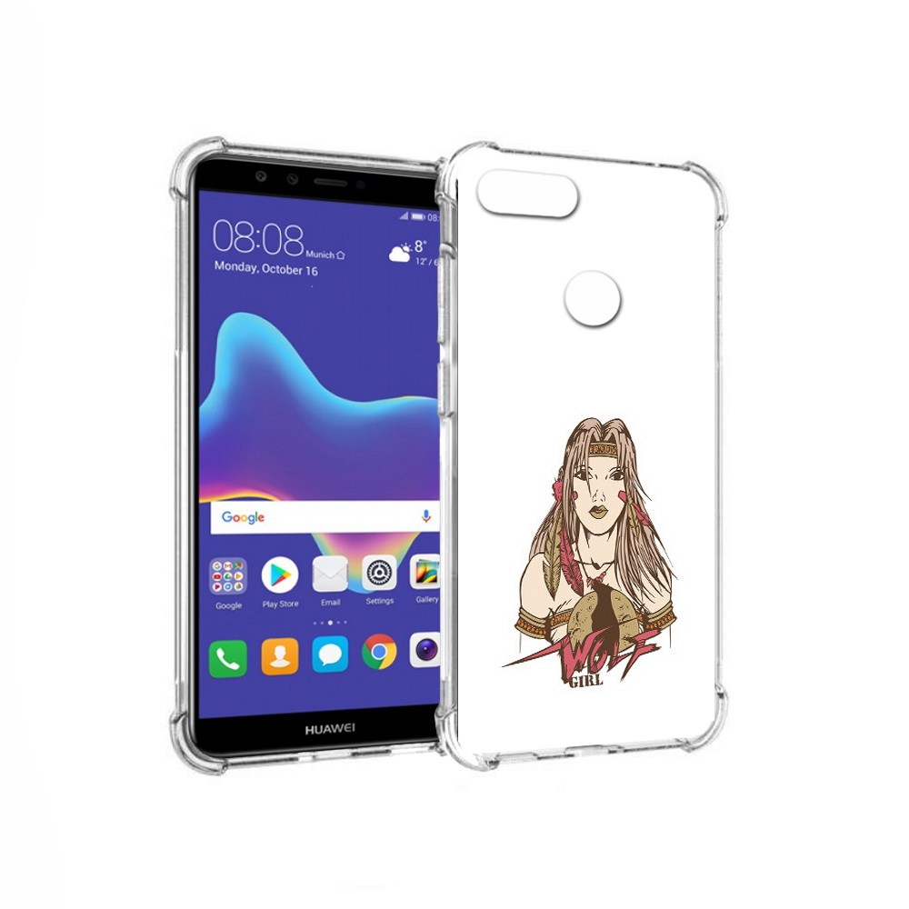 

Чехол MyPads Tocco для Huawei Enjoy 8 Plus девушка волк (PT108787.33.306), Прозрачный, Tocco