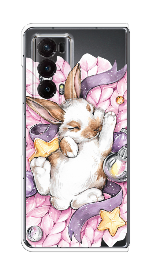 

Чехол на Honor Magic V2 "Кролик спит", Розовый;белый, 6123550-1