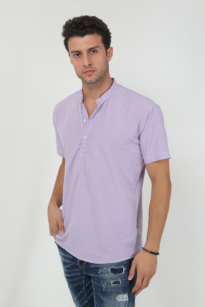 Рубашка мужская Terapi Giyim 25629 фиолетовая XS (товары доставляются из-за рубежа)