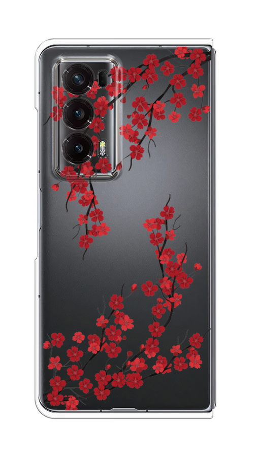 

Чехол на Honor Magic V2 "Красная сакура", Красный;черный, 6123550-1