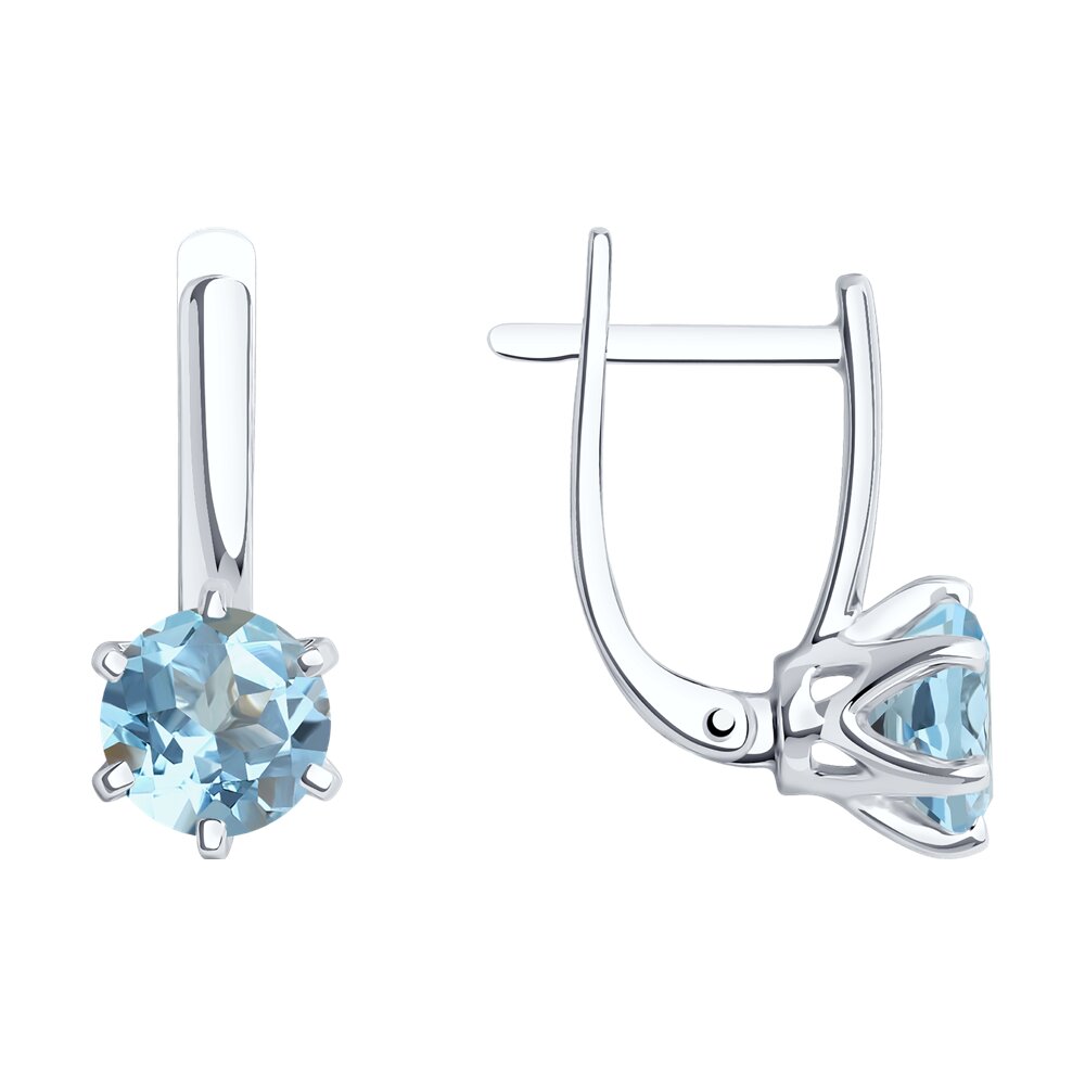 

Серьги из белого золота SOKOLOV 728368-3, топаз, 728368-3