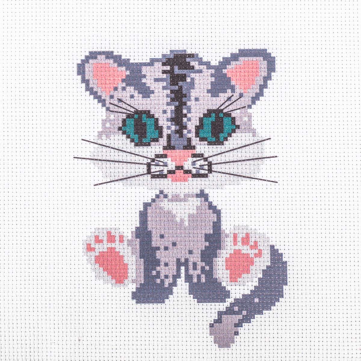 

Набор для вышивания для детей Hobby&Pro Kids Серый котик, 261, 19*18 см