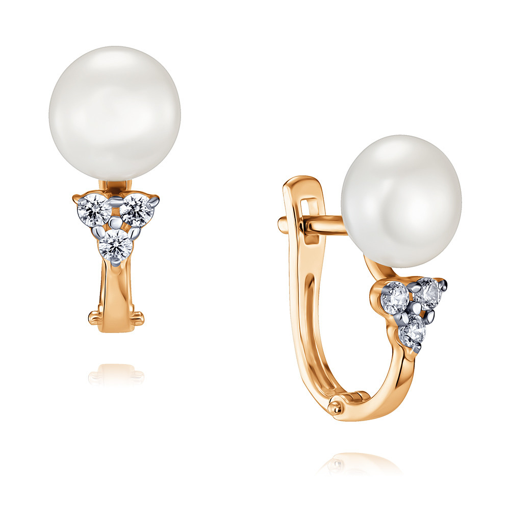 

Серьги из красного золота ADAMAS 24037024/01-А50Д-727, жемчуг культивированный/фианит, 24037024/01-А50Д-727