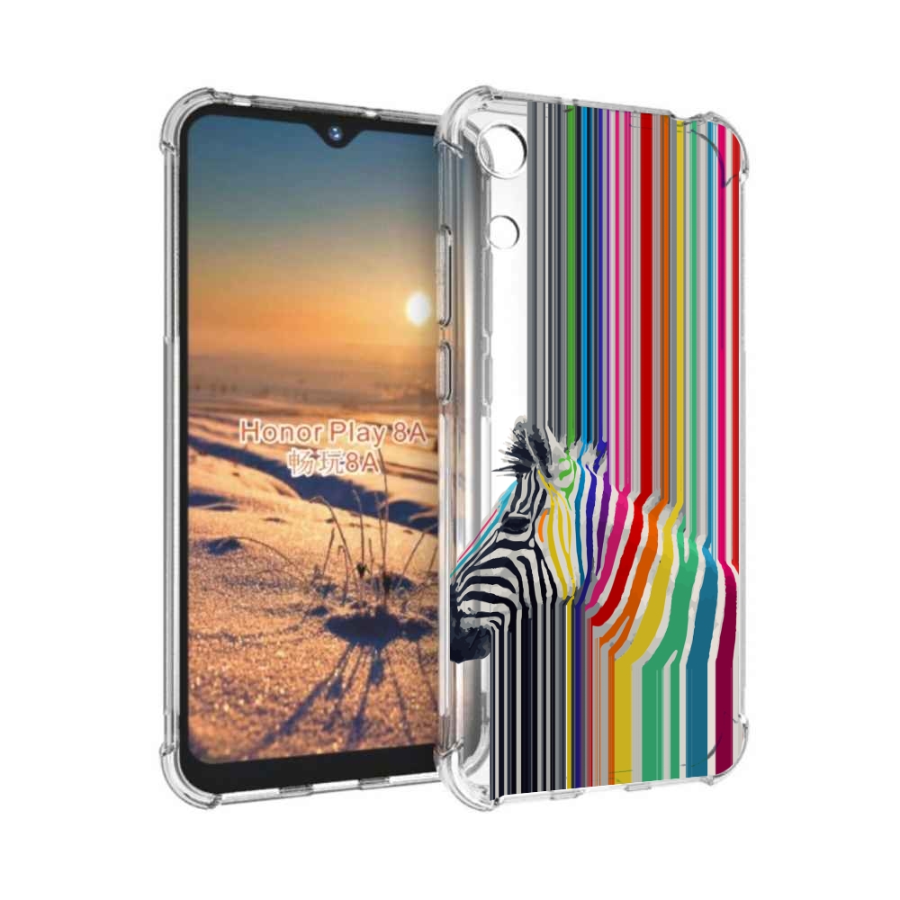 

Чехол бампер MyPads радужная зебра для Honor 8A., Прозрачный, Tocco