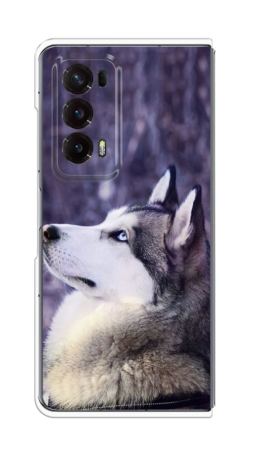 

Чехол на Honor Magic V2 "Хаски 1", Фиолетовый;белый, 6123550-1
