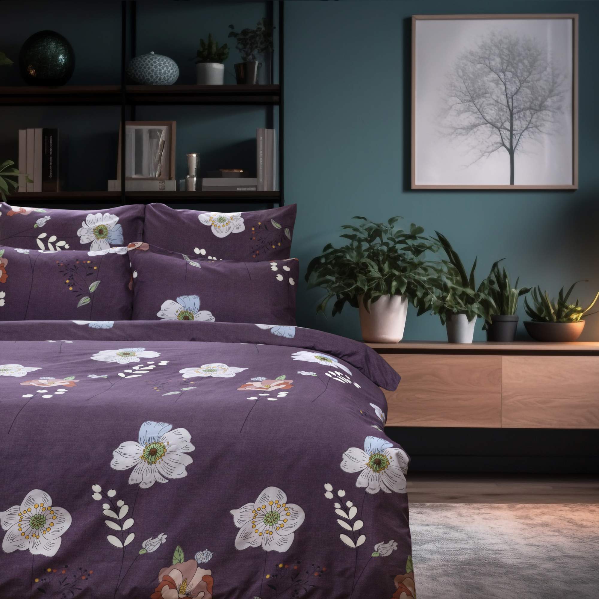 

Постельное белье семейное Cleo Art Color с двумя пододеяльниками 145х215 см, Art Color