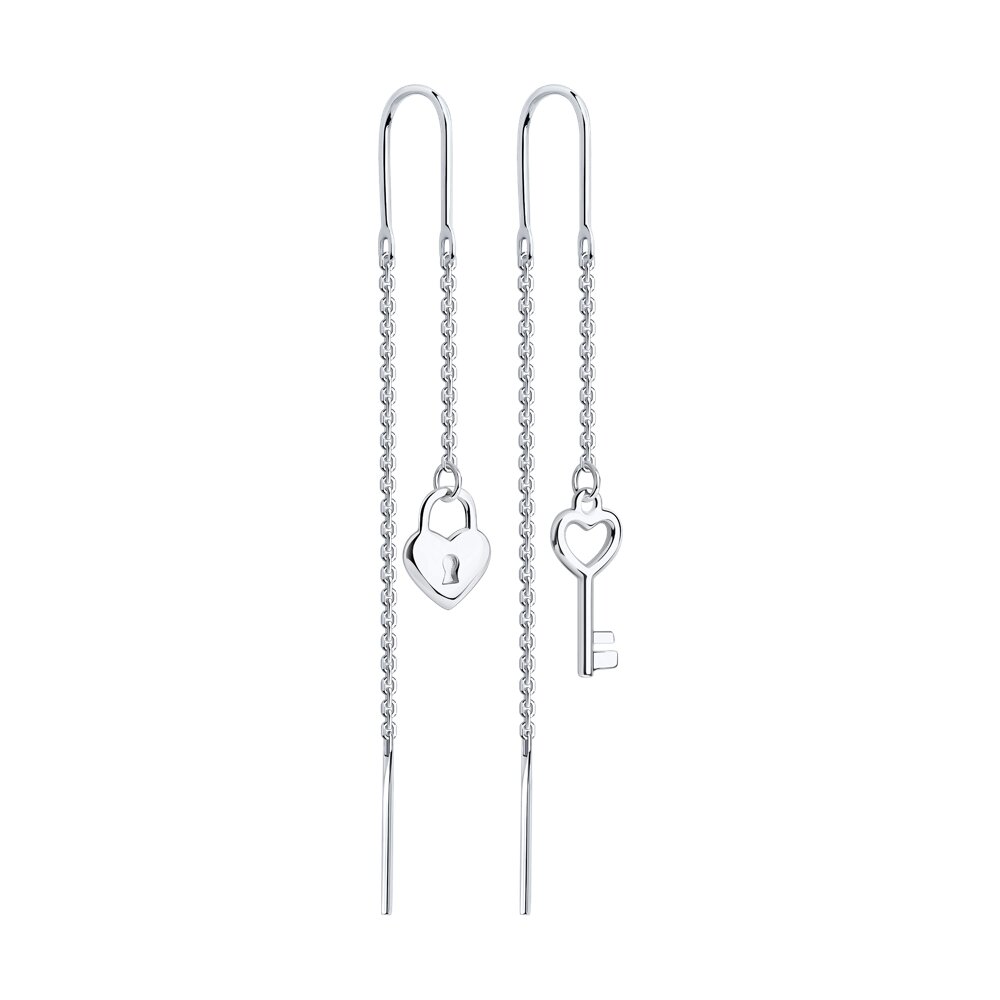 

Серьги продевки из серебра без вставки Diamant 94-123-01498-1, 94-123-01498-1