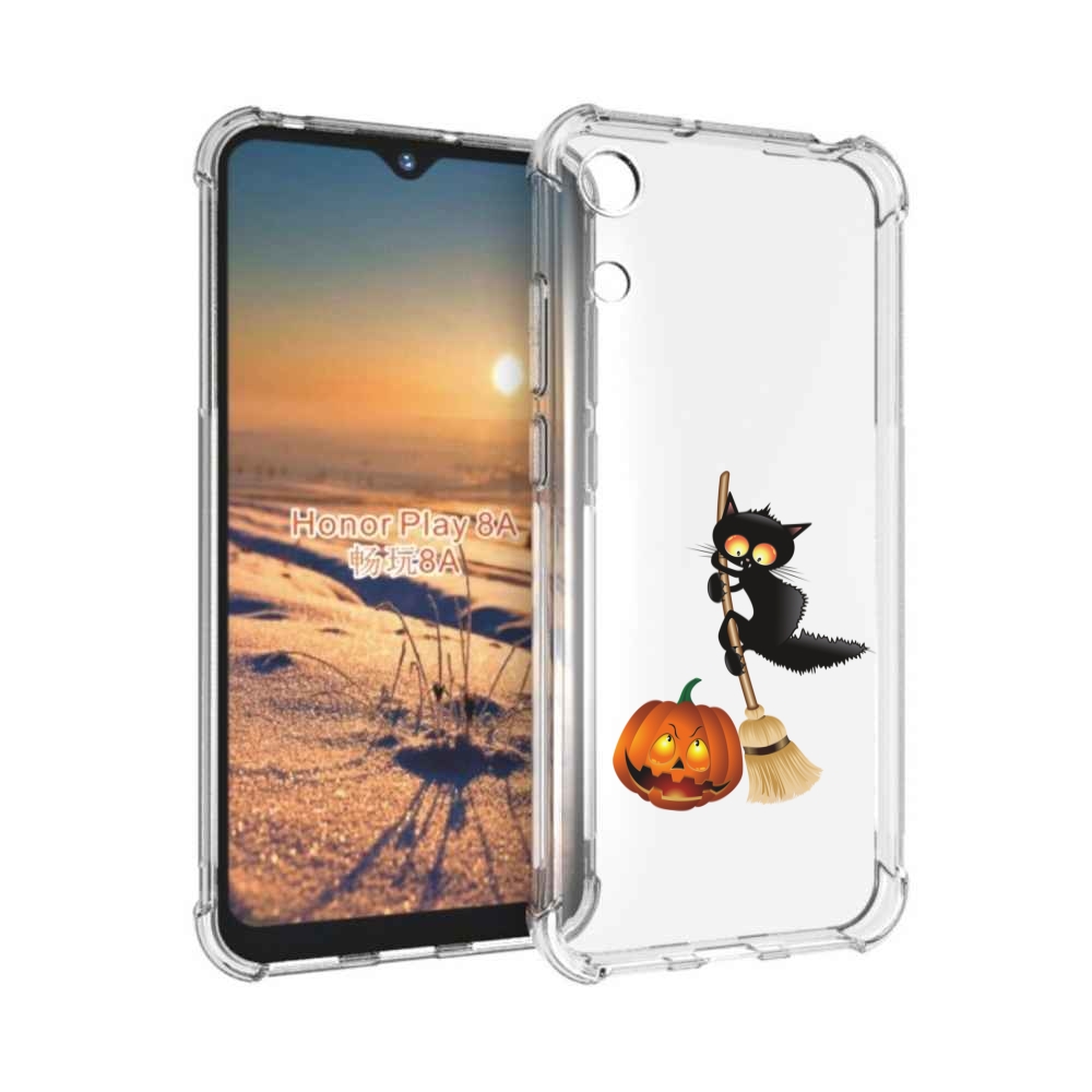 

Чехол бампер MyPads хэлуинский котик для Honor 8A., Прозрачный, Tocco