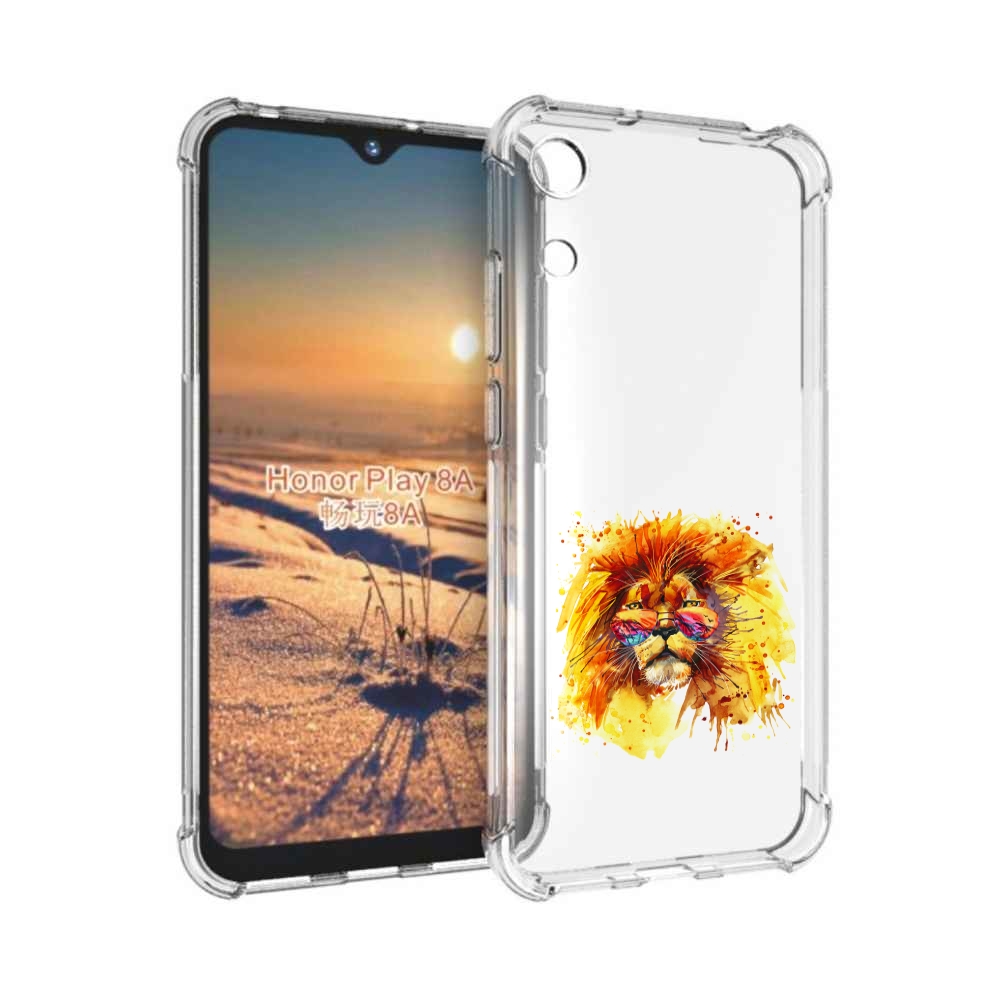 

Чехол бампер MyPads лев в очках для Honor 8A., Прозрачный, Tocco