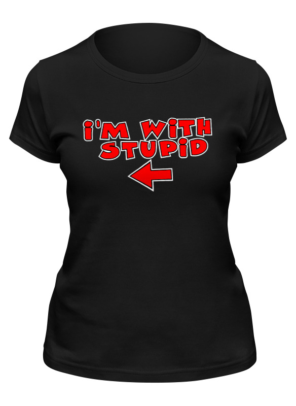 

Футболка женская Printio I'm with stupid черная 2XL, Черный, I'm with stupid