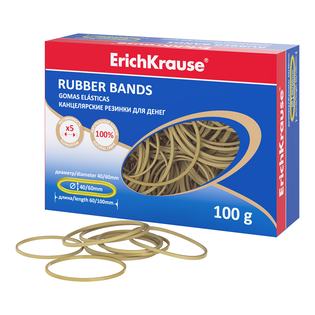 

Канцелярские резинки для денег ErichKrause 59845 диаметр 40 мм, 60 мм, длина 60 мм, 100 мм, Разноцветный