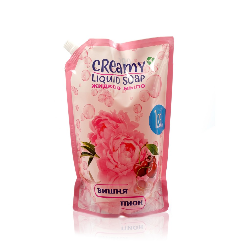 Жидкое мыло Creamy дой-пак вишня и Пион 1250мл жидкое мыло для рук septivit premium зимняя вишня ice cherry 5 л