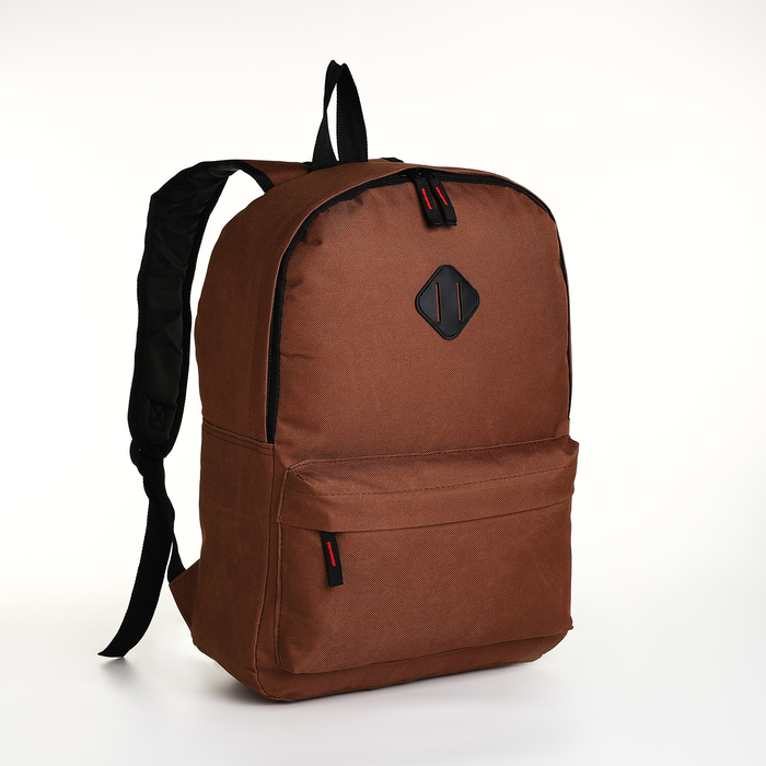 Рюкзак молодёжный Ромб 10205784 на молнии наружный карман цвет коричневый