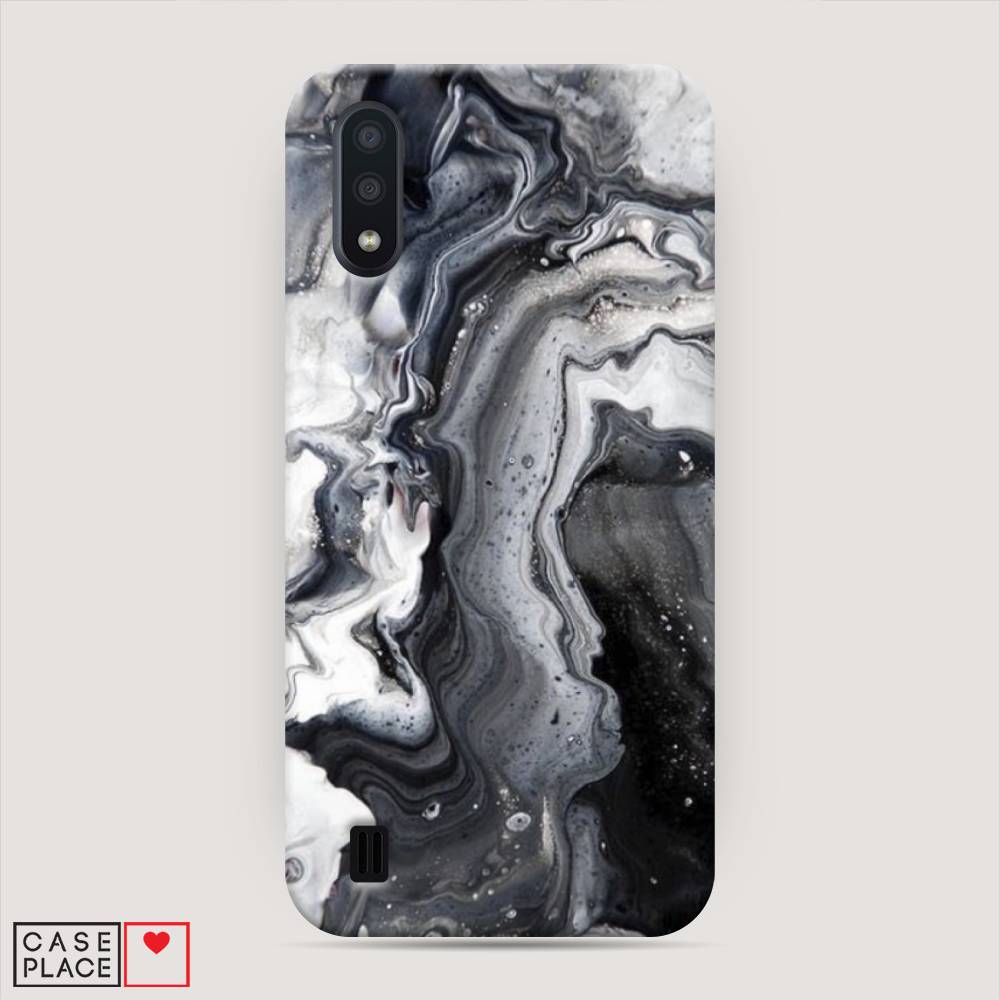 

Пластиковый чехол "Бело-черные сложные полосы" на Samsung Galaxy A01