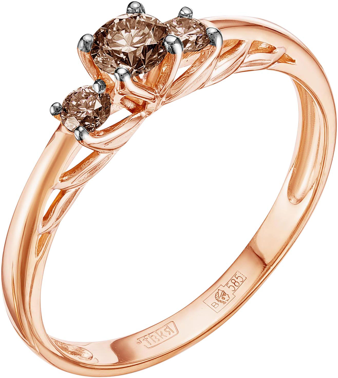Кольцо из красного золота р. 17,5 Vesna jewelry 1594-151-09-00, бриллиант
