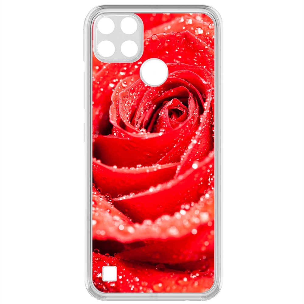 

Чехол-накладка Krutoff Роза для Realme C25Y, Разноцветный