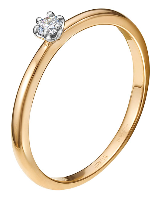 Кольцо из красного золота р. 16 Vesna jewelry 11999-151-00-00, бриллиант