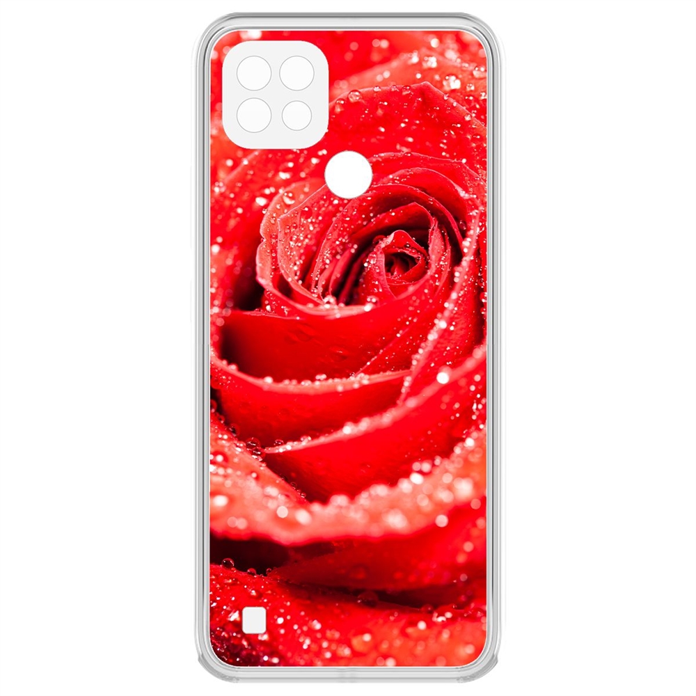 

Чехол-накладка Krutoff Clear Case Роза для Realme C21, Разноцветный