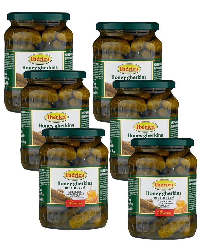 

Корнишоны Iberica Маринованные с Медом 720 мл в - 6 шт