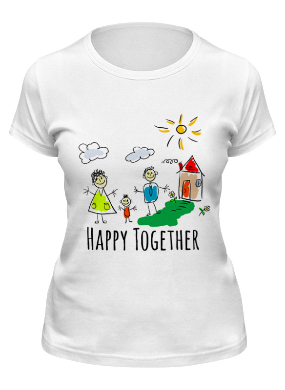 

Футболка женская Printio Happy together белая 2XL, Белый, Happy together