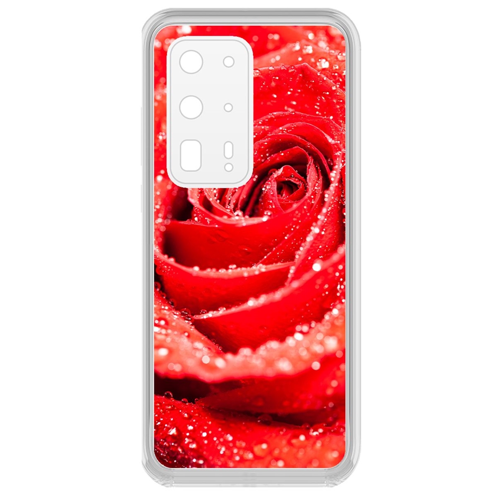 фото Чехол-накладка krutoff clear case роза для huawei p40 pro+