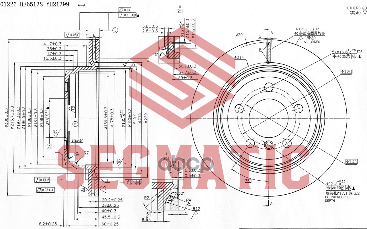 

Диски тормозные BMW F30F31F34 2.02.81.8D2.0D 1шт