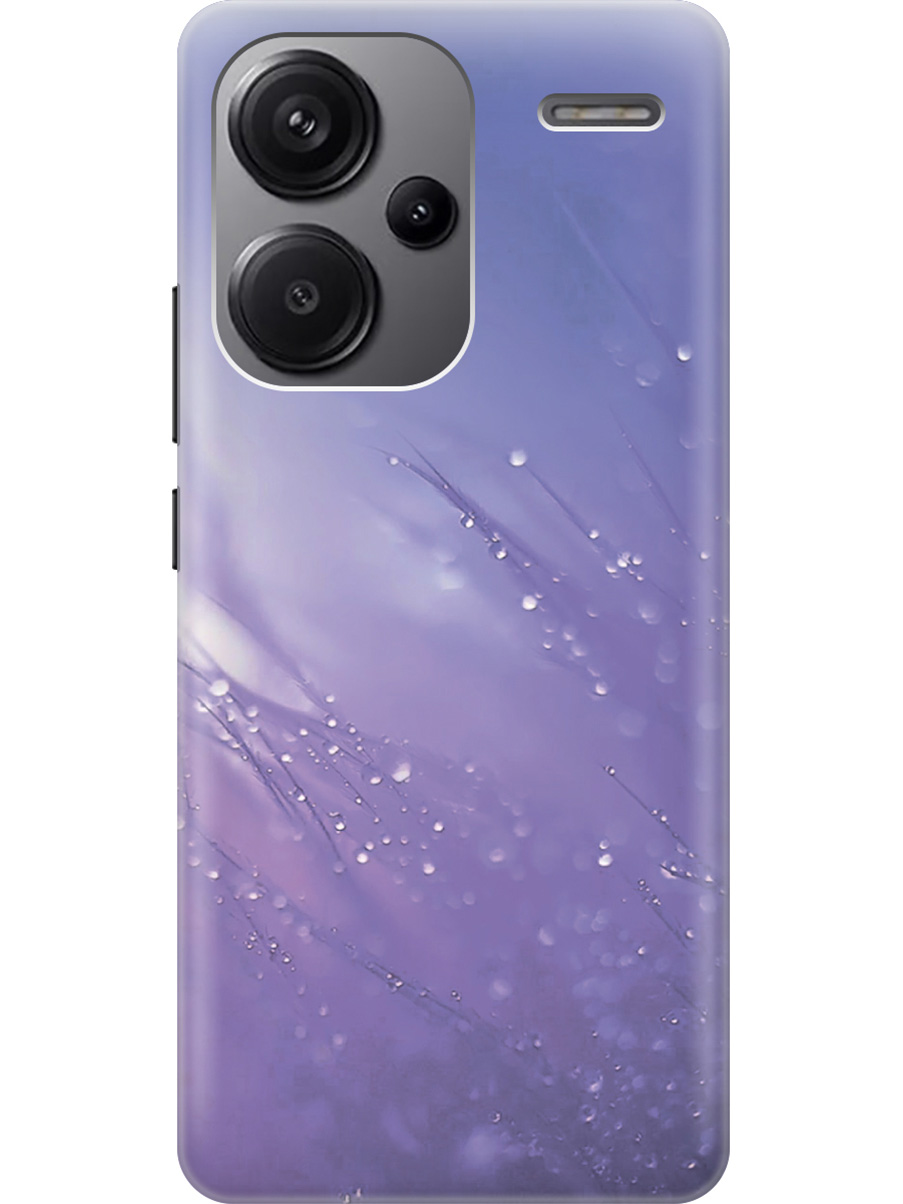 

Силиконовый чехол на Xiaomi Redmi Note 13 Pro + "Капли на синей траве", Белый;синий, 20001460